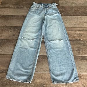NWT Old Navy Extra High Rise 4 Tall Baggy Wide Leg 90s Y2K Jeans Vintage Look